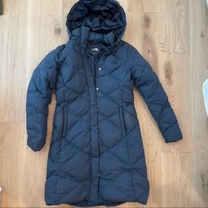The North Face blue down coat size medium